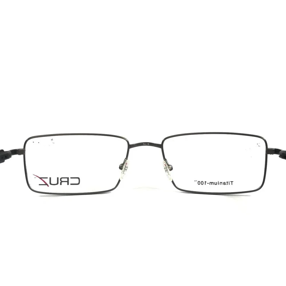 Cruz Eyeglasses Frame I-172 Black Gun Gunmetal Rectangle Titanium 54-18-140